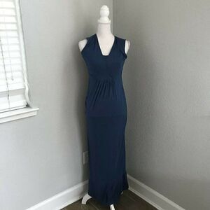 Dote Womens Blue Sleeveless Maxi Dress Size Small